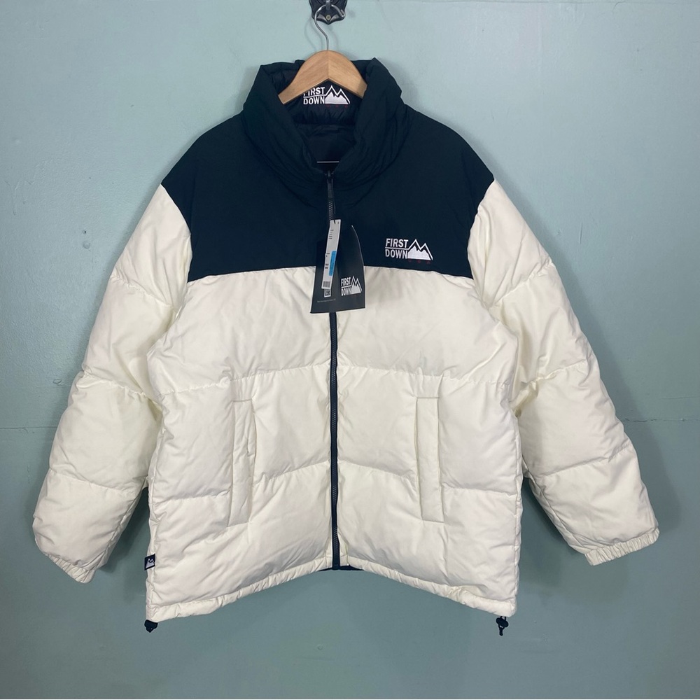 First Down USA Bubble Down Jacket Reversible Blac… - image 2